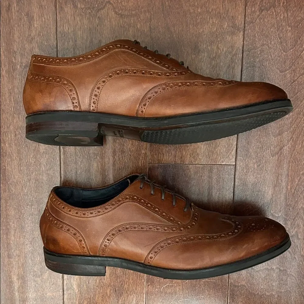 Cole Haan Brown Leather Wingtip Oxfords, Versatile, Work to Occasion, Size 11.5